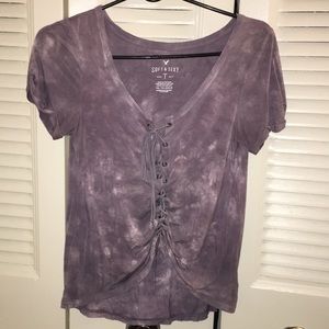 Purple tie-dye blouse